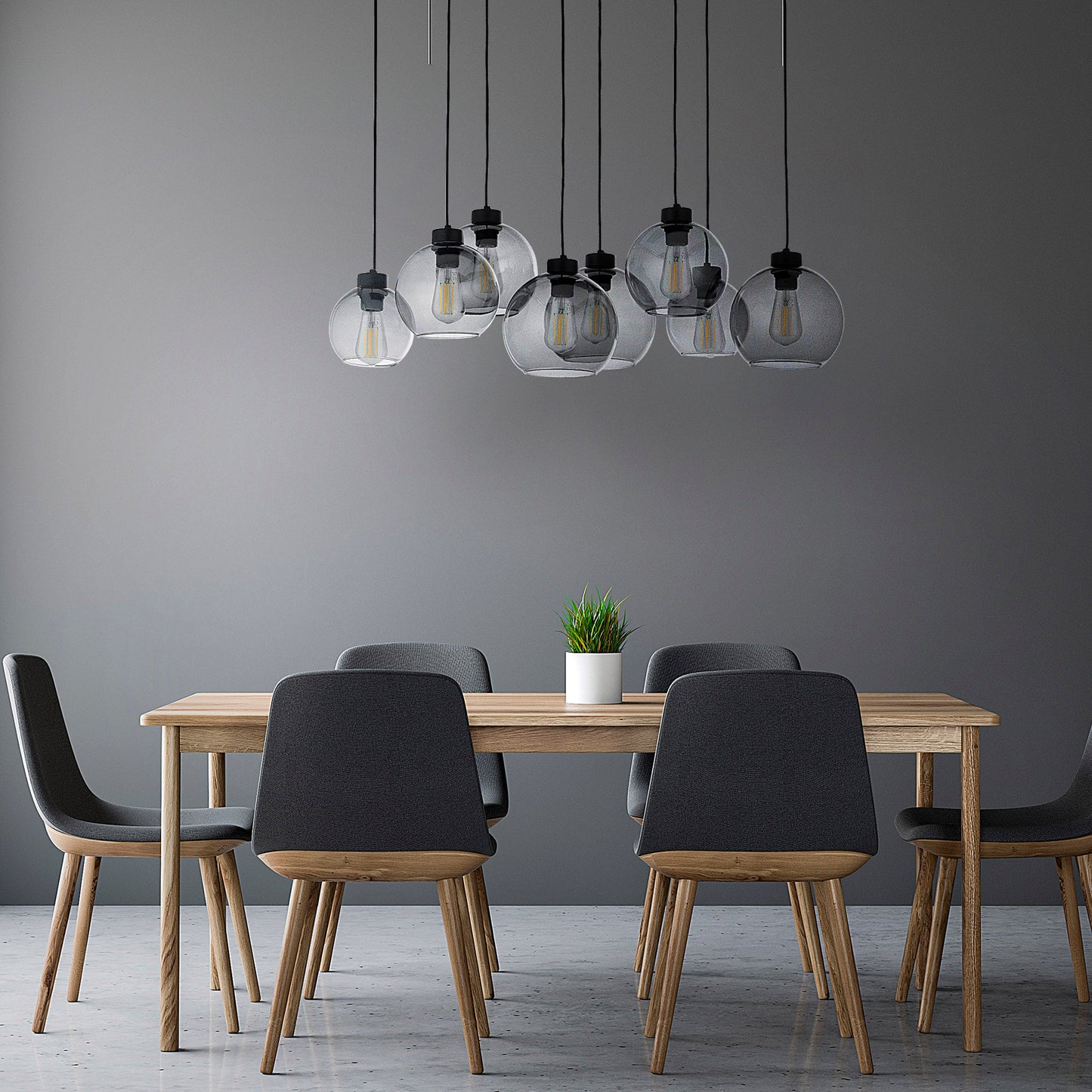 CUBUS Graphite Glass Scandinavian Pendant Light 8