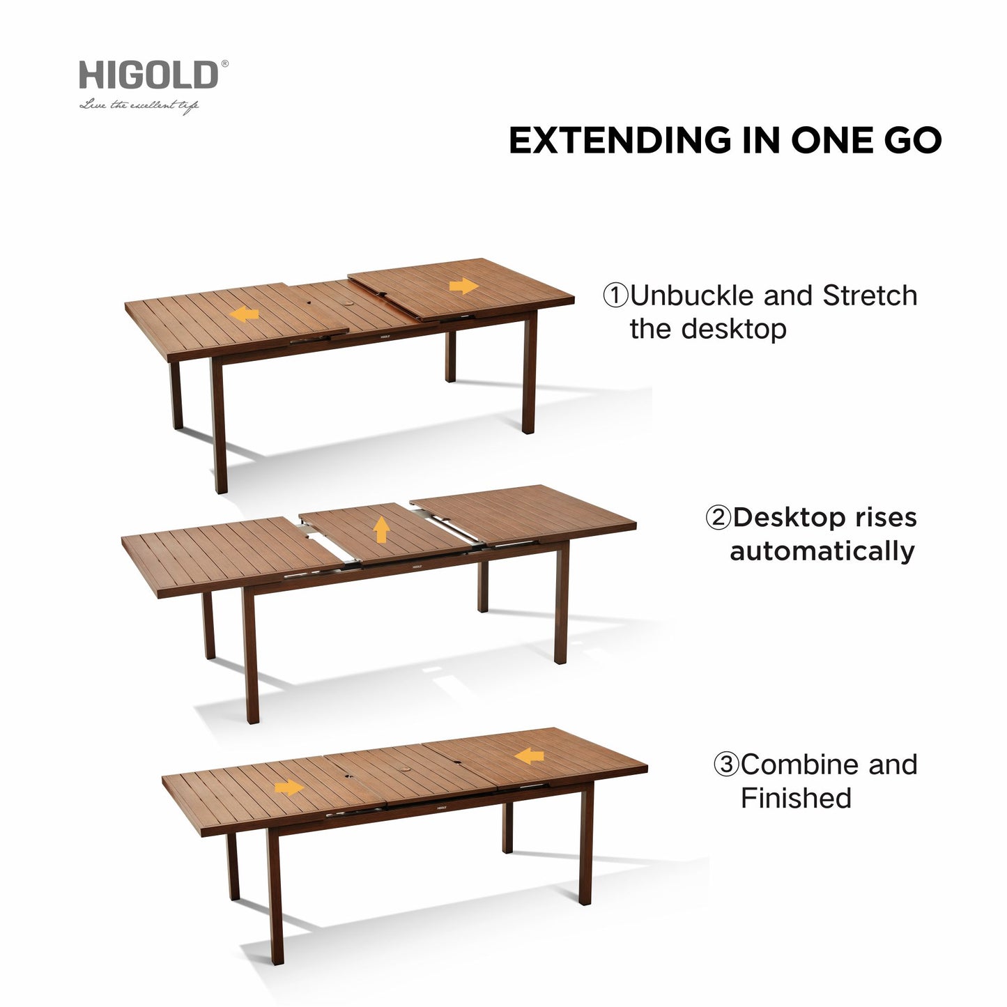 HIGOLD Carlo 9 Pieces Extendable Outdoor Patio